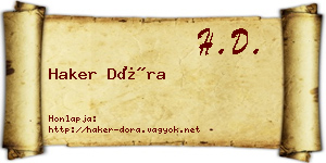 Haker Dóra névjegykártya